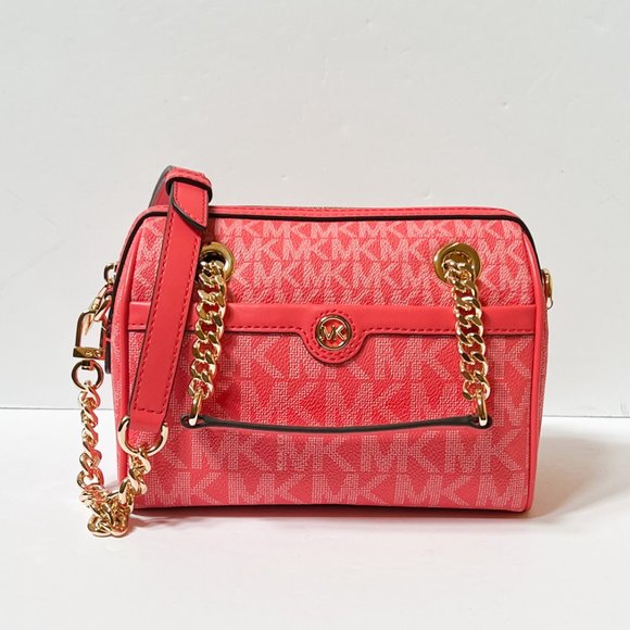 Michael Kors Blaire XS Duffle Satchel Shoulder Crossbody Bag MK Dahlia - Picture 5 of 15